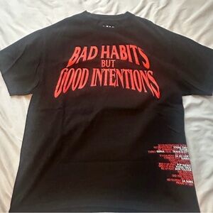 Black Graphic Nav X Vlone Tee with Red Print